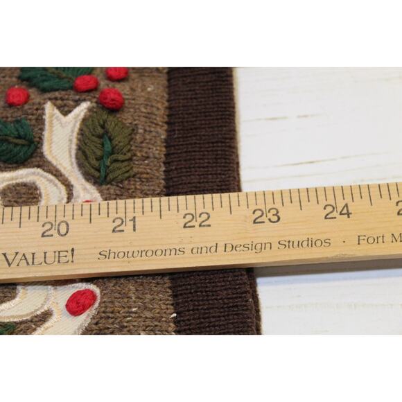 B.P.Design Vtg Wool Blend Women's M Brown Full-Zip Christmas Sweater Embroidered - Picture 13 of 13